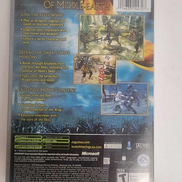 The Lord of the Rings The Two Towers Xbox Platinum Hits Complete with Manual - Picture 4 of 4